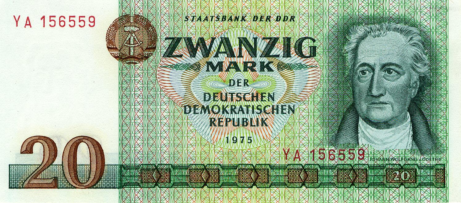 20 Mark - DDR (1975) - obverse