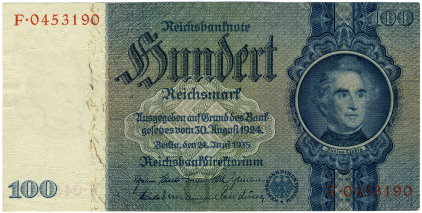 100 Reichsmark - 1935 - obverse
