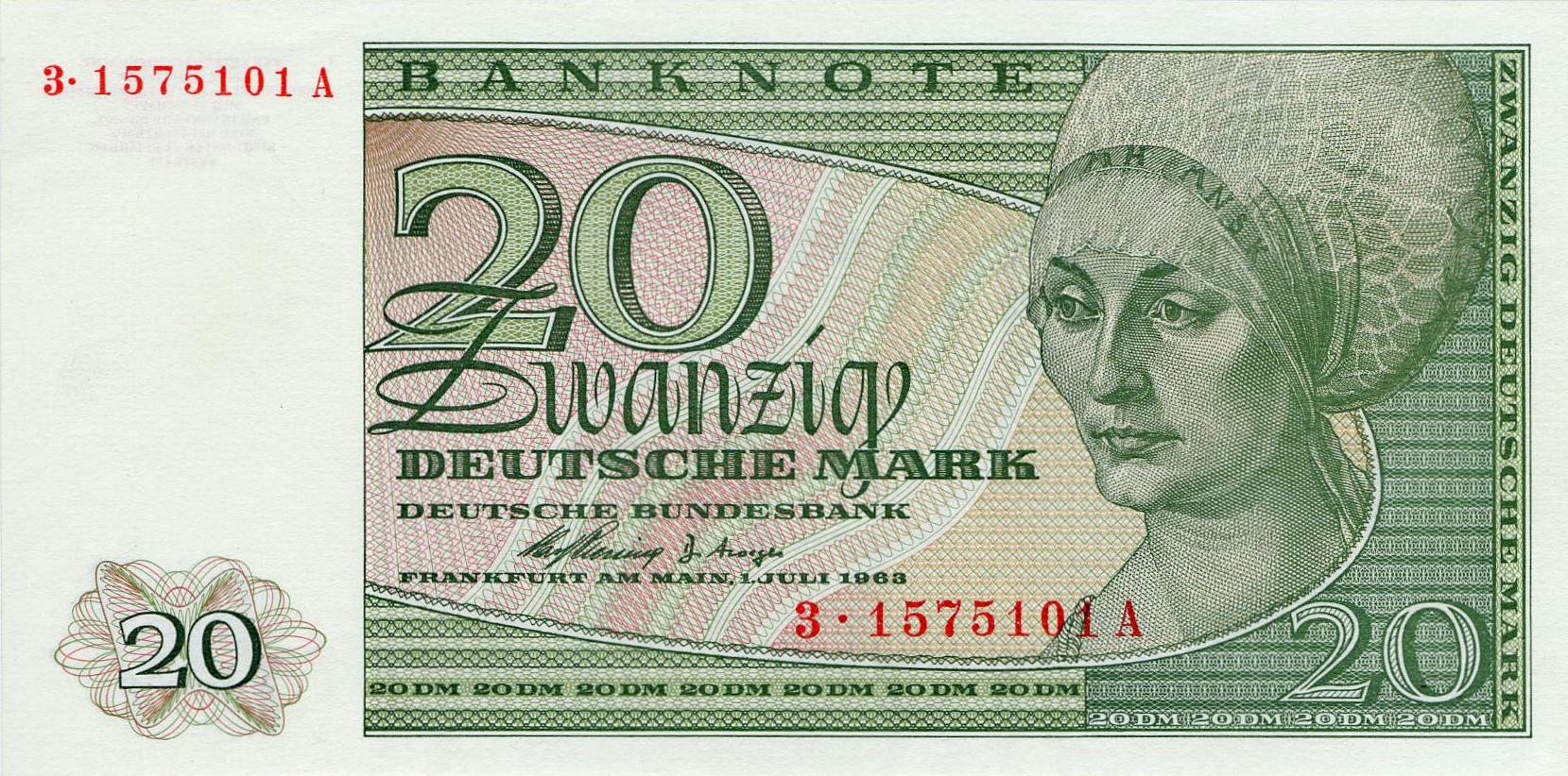 20 Deutsche Mark - obverse