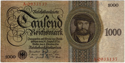 1000 Reichsmark - 1924 - obverse