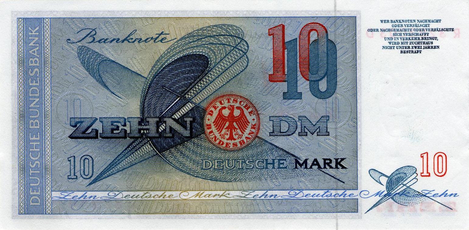 10 Deutsche Mark - reverse