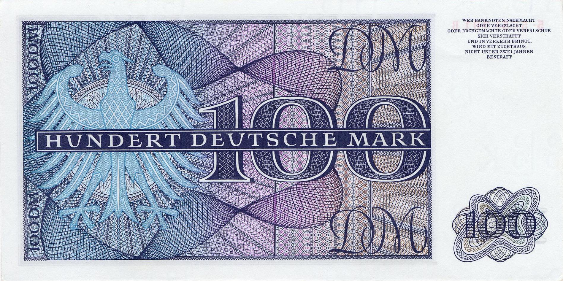 100 Deutsche Mark - reverse