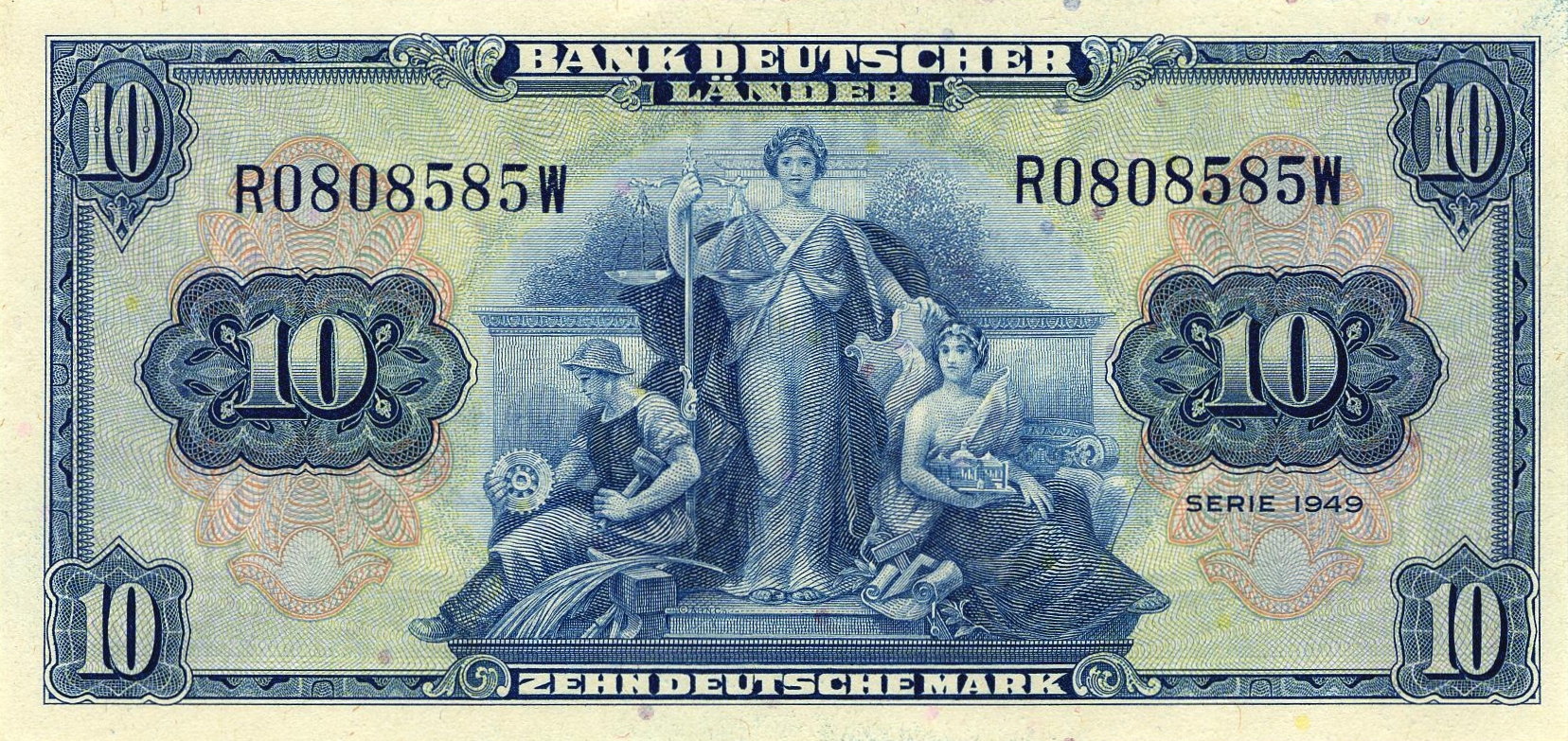 10 Deutsche Mark (1949) - obverse