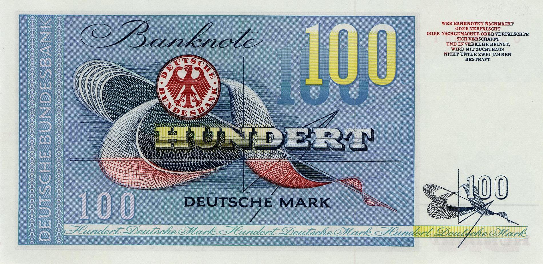 100 Deutsche Mark - reverse