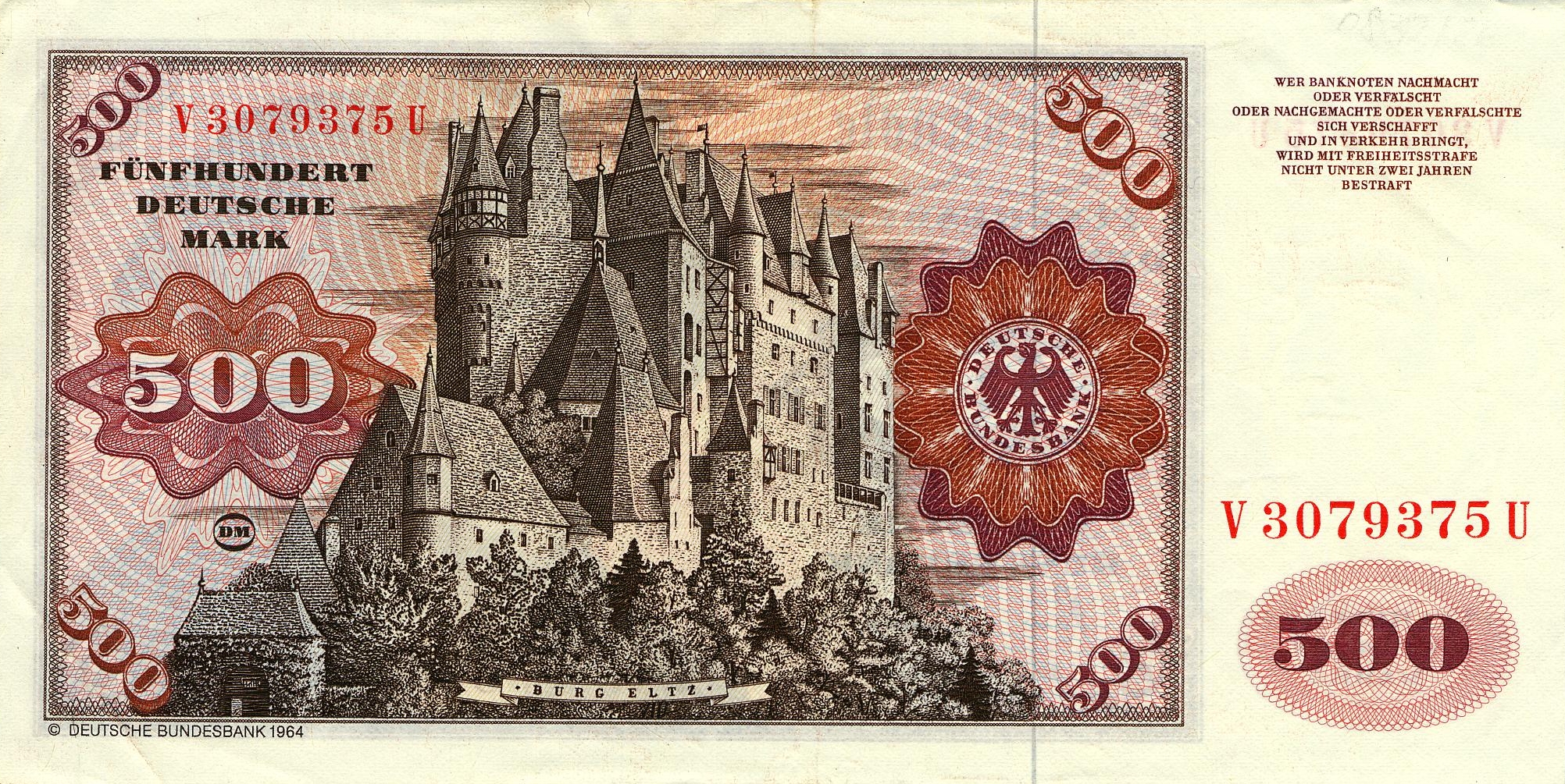 500 Deutsche Mark (1980) - reverse