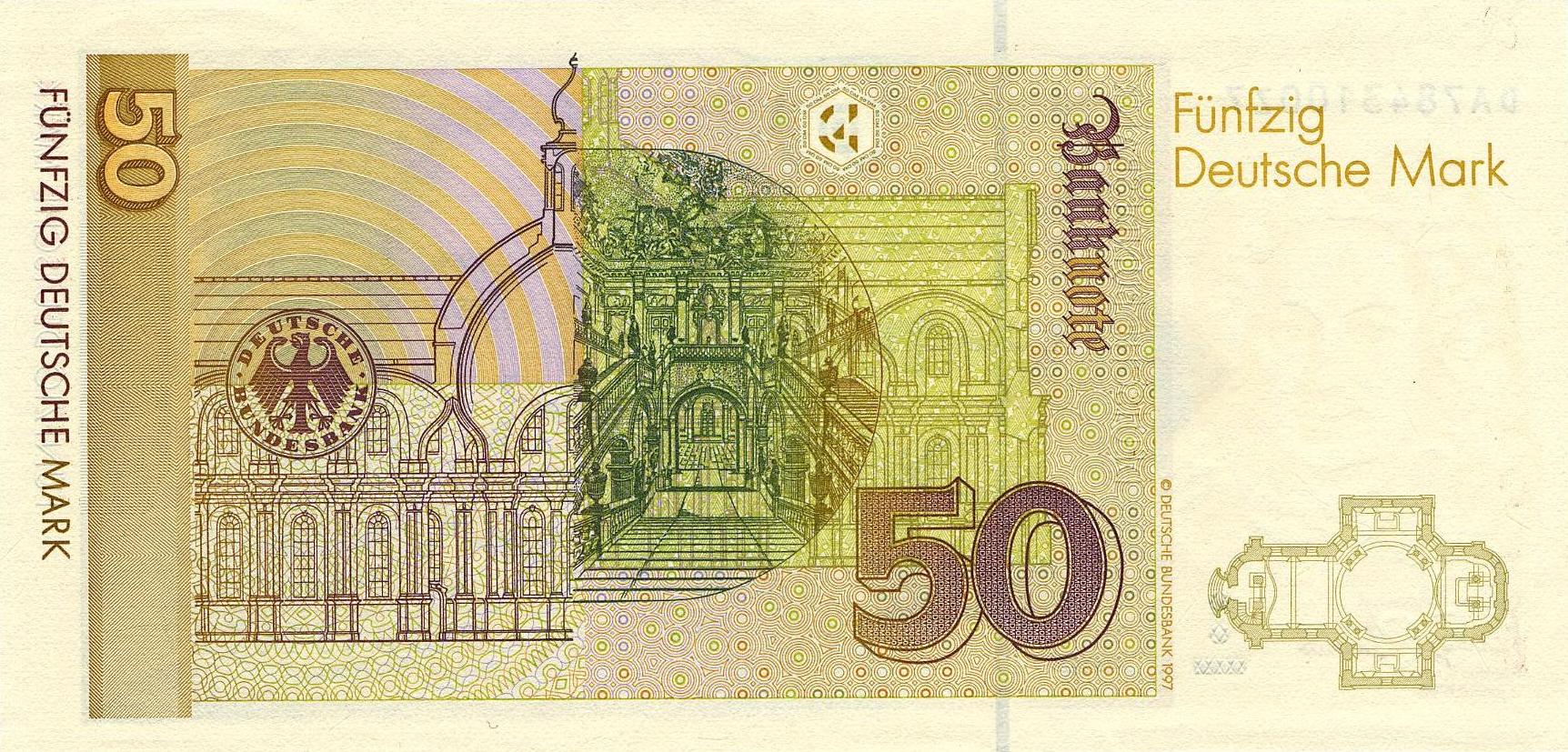 50 Deutsche Mark (1996) - reverse