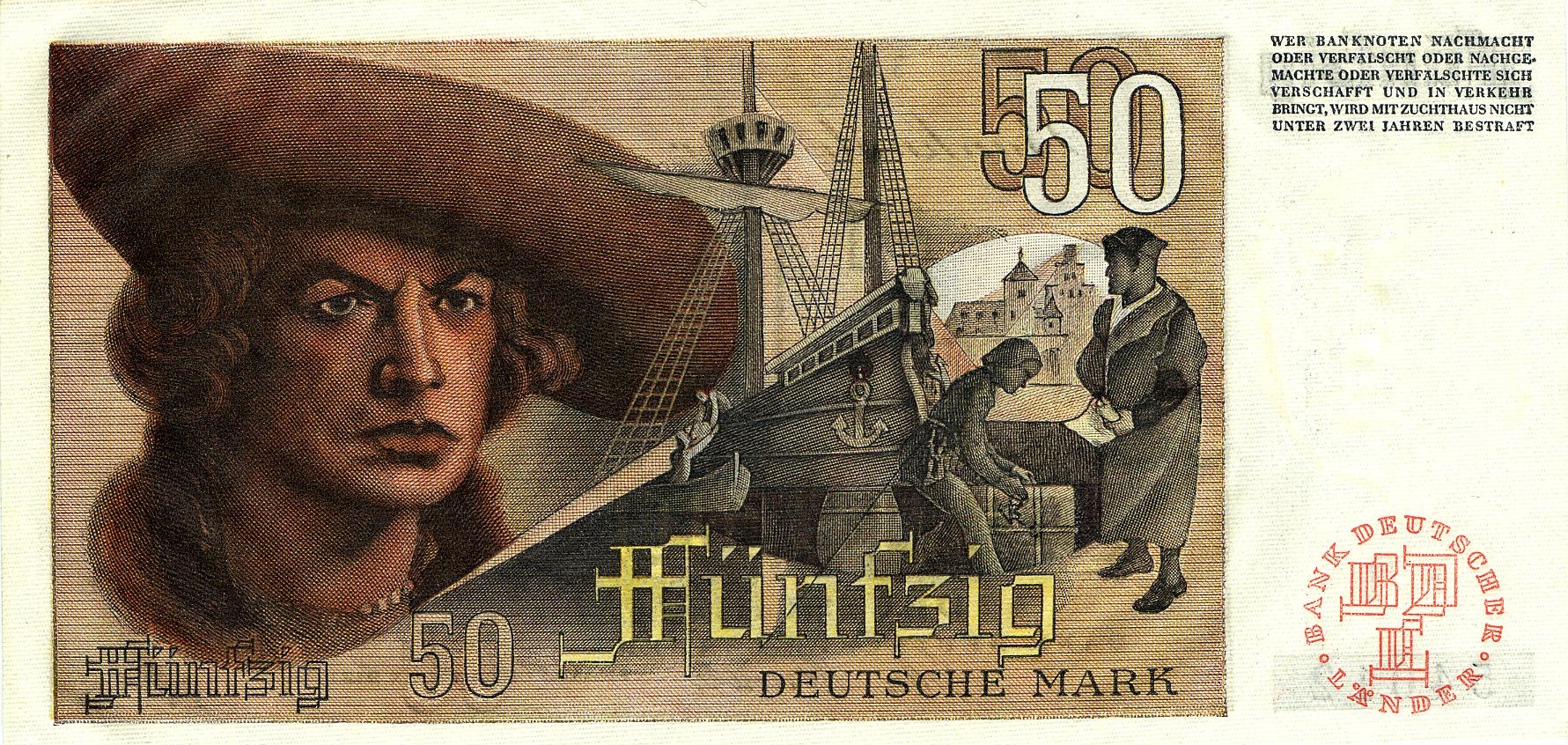 50 Deutsche Mark (1948) - reverse