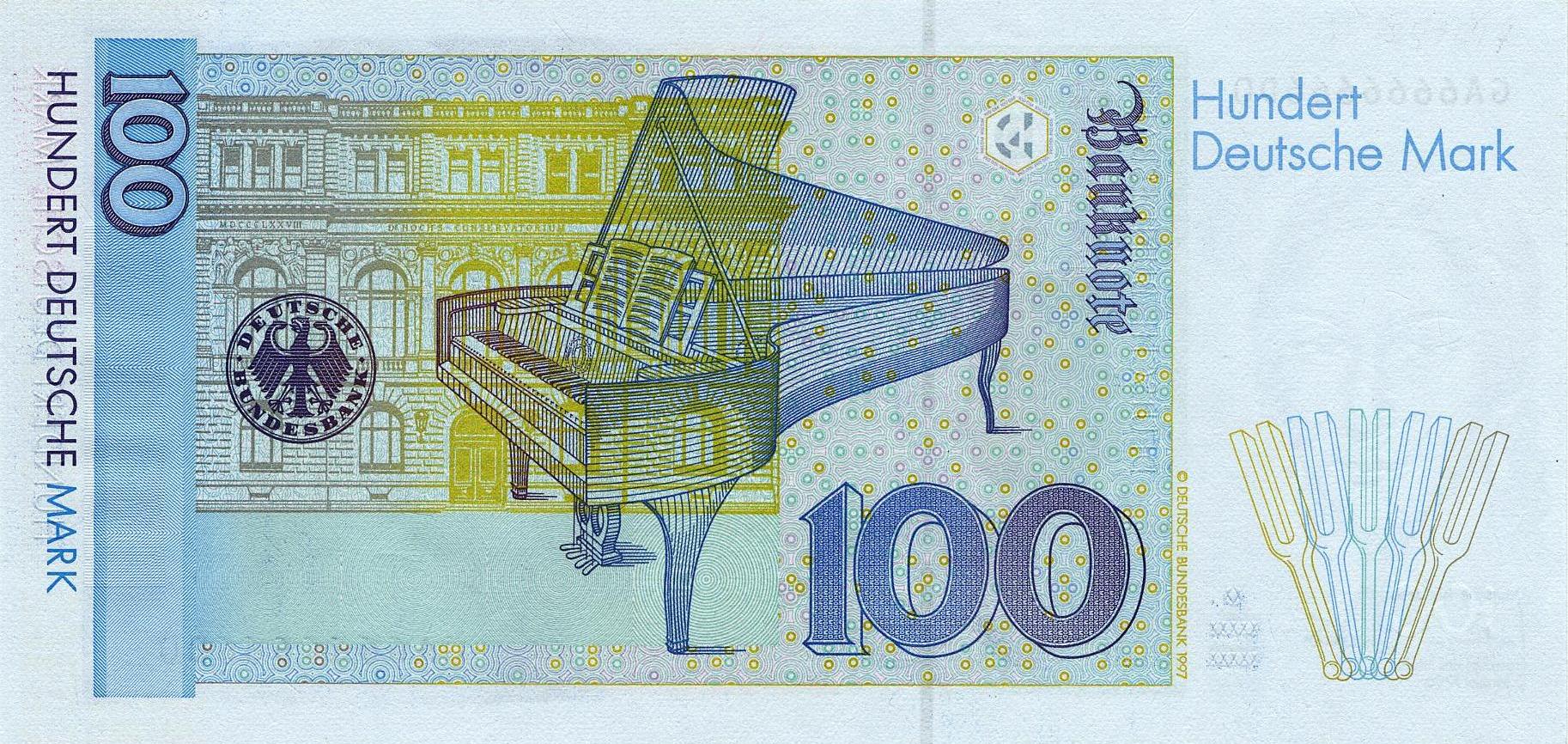 100 Deutsche Mark (1996) - reverse