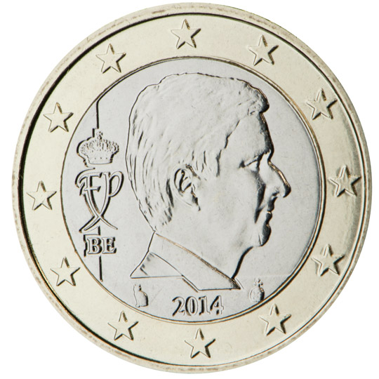 National back side of the 1-euro coin in circulation in Belgium, 3. series