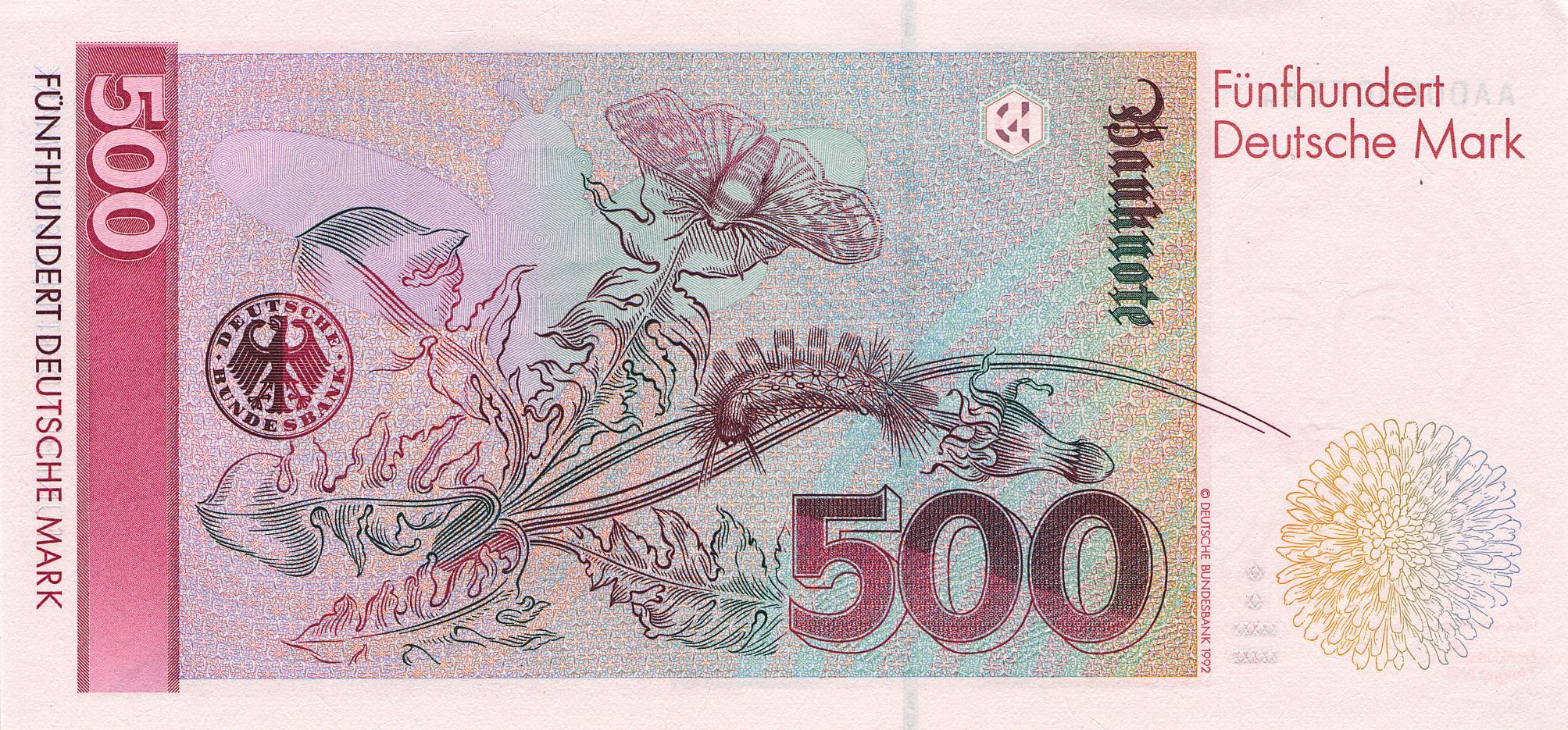 500 Deutsche Mark (1991) - reverse