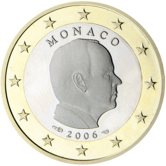 National back side of the 1-euro coin in circulation in Monaco, 2. series