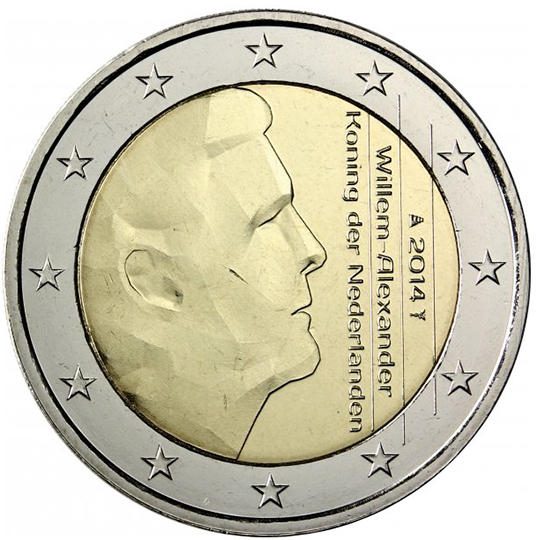 National back side of the 2-euro coin in circulation in the Netherlands, 2. series
