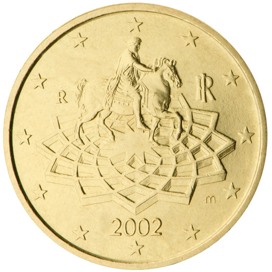 National back side of the 5-cent coin in circulation in Italy