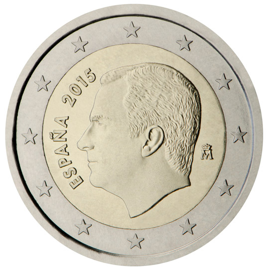 National back side of the 2-euro coin in circulation in Spain, 3. series