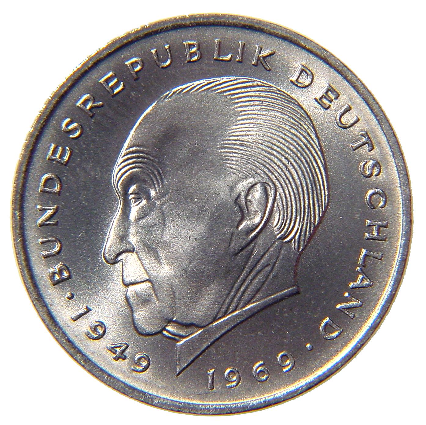 2-DM coin Adenauer - obverse