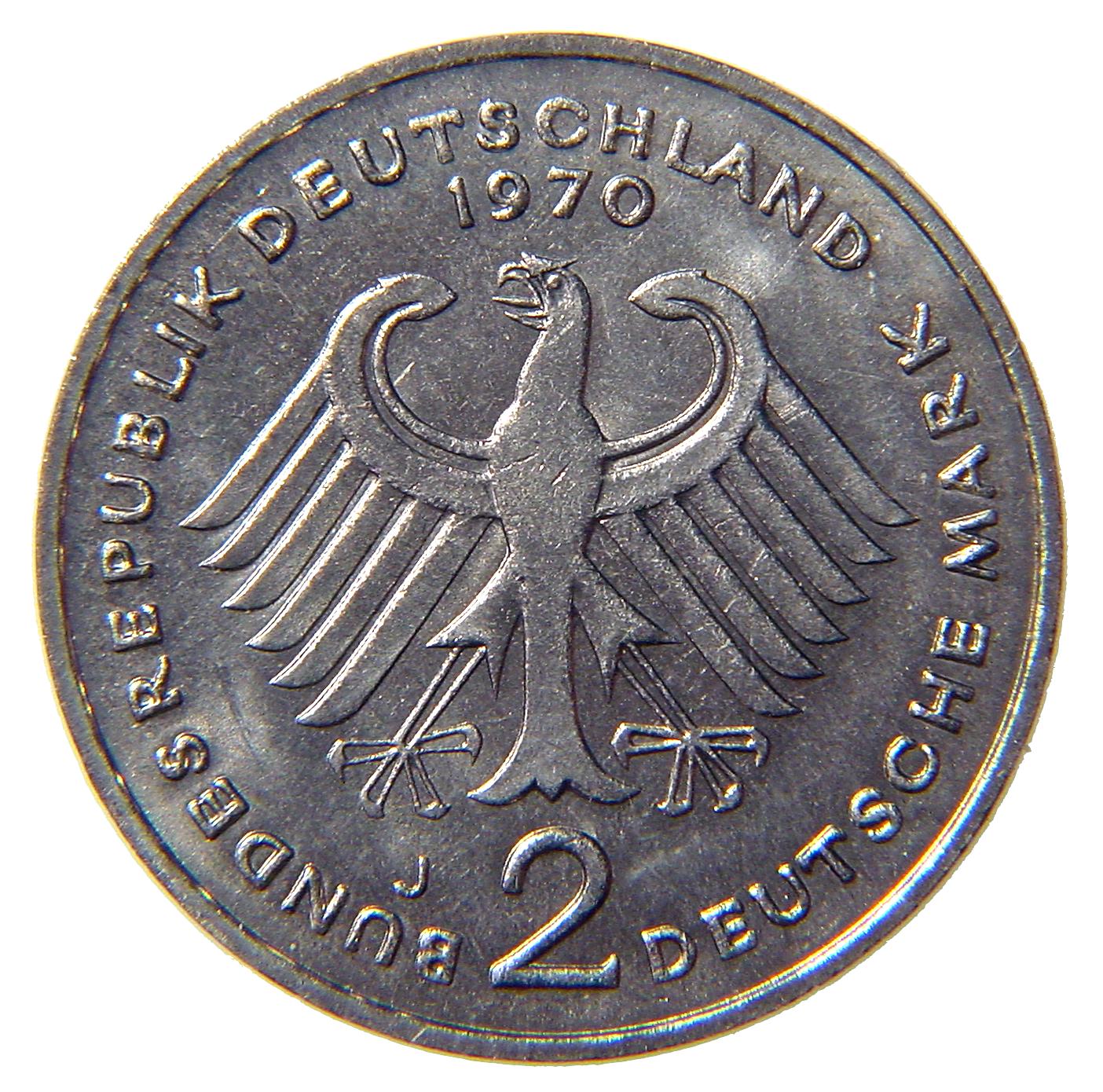 2-DM coin Heuss - reverse