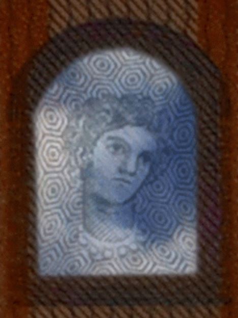 Fenster auf der Vorderseite einer 50-Euro-Banknote der Europa-Serie