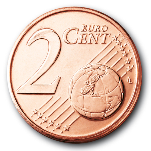 European side of the 2 cent coin from 2007 