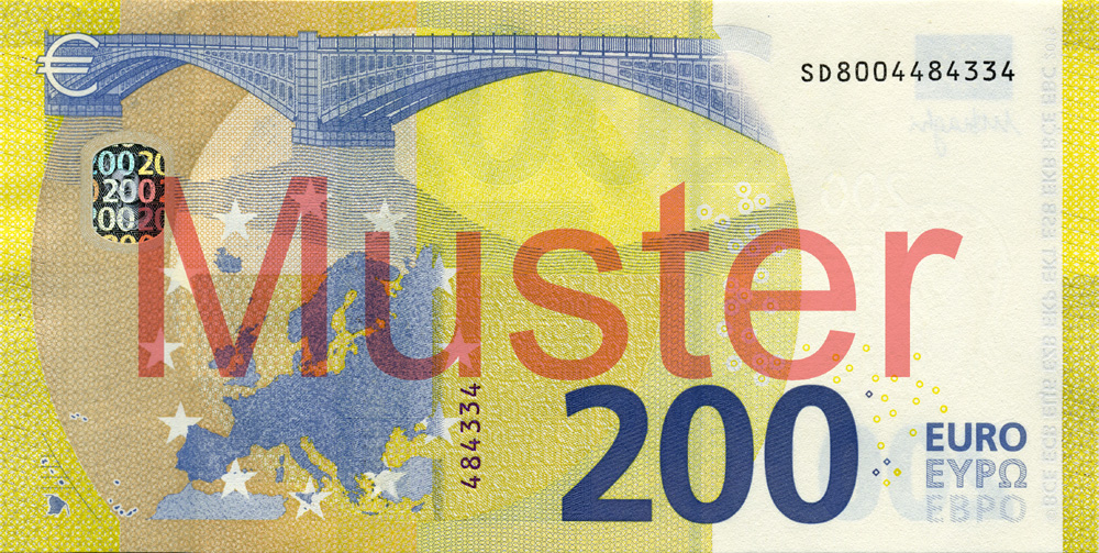 200-Euro-Banknote, Europa-Serie - Rückseite ©Europäische Zentralbank