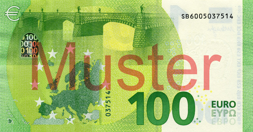 €100 banknote, Europa series - reverse side ©Bundesbank