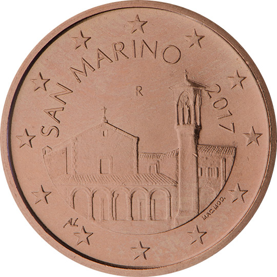 Nationale Rückseite der 5-Cent-Umlaufmünze in San Marino, 2. Serie
