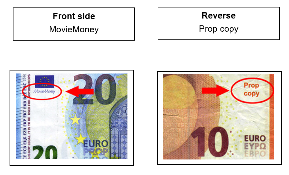 Fake Money „MovieMoney“ and „Prop copy“